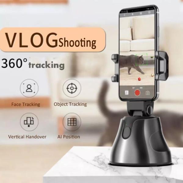 Apai Genie Black 360° Object Tracking Holder Smart Shooting Camera Phone Holder حامل جوال متحرك 360درجة مع خاصية تعقب الأجسام  يصنع لك مشاهد جميلة 